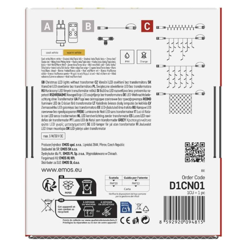 Standard LED spoj. reťaz blikajúca – cencúle, 2,5 m, vonkajšia, teplá/studená biela 11