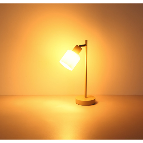 Stolná lampa, kov, piesková matná, kov chrómovaný, sklo biele, kábel PVC čierny, kolískový vypínač n 5