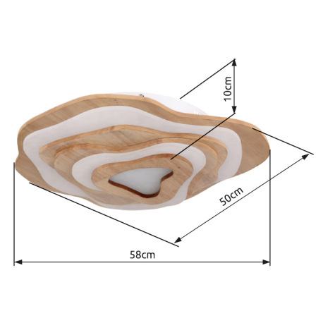 Stropné svietidlo drevo tmavohnedé, kov biely, plast biely, stmievateľné, prepínanie funkcií nástenn 9
