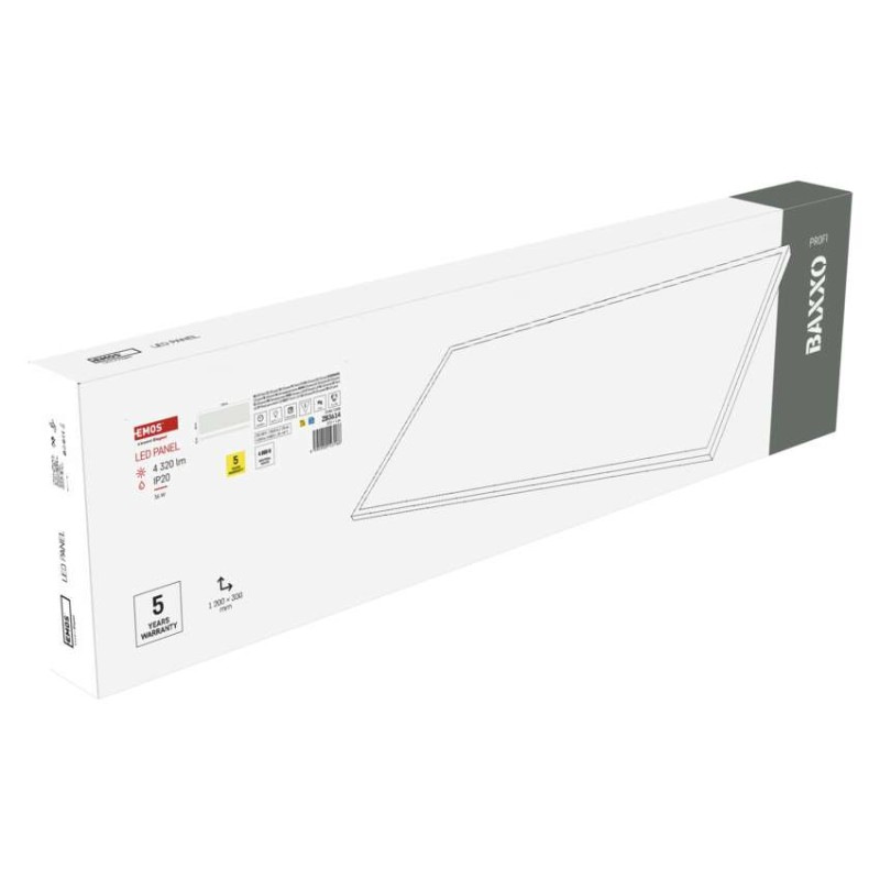 LED panel BAXXO 30×120, obdĺžnikový prisazeny biely, 36W neutr. b. 10