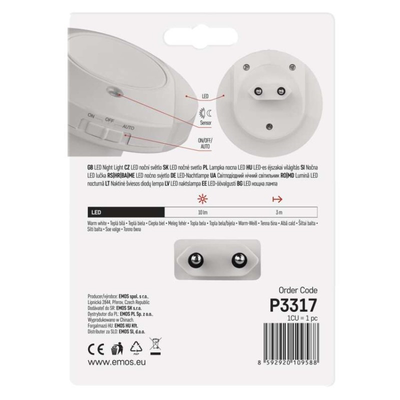 LED nočné svetlo P3317 s fotosenzorom do zásuvky 4