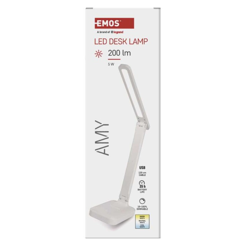 LED stolná lampa AMY, dobíjacia 10