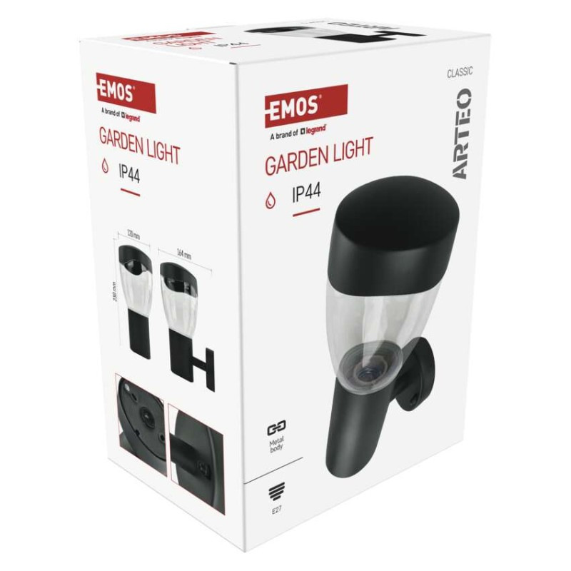 Záhradné nástenné svietidlo ARTEO, 16,4 x 12 x 23 cm, 1 x E27, 15 W 13