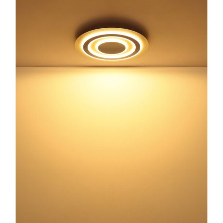 Stropné svietidlo, kov biely matný, kov pieskovej farby, akryl biely, ø: 480mm, V: 43mm, vrátane LED 5