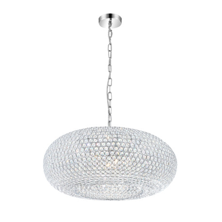 Závesné svietidlo, kov, chróm, K9 kryštály, Ø: 610, V: 1400, vrátane žiaroviek 9xG9 LED 3W 230V, 750