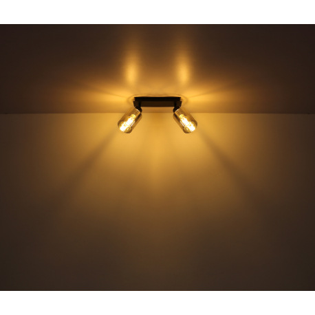 Stropné svietidlo, kov čierny, dymové sklo, DxŠxV:470x90x215mm, bez žiaroviek 3x E27, max. 15W 230V 20