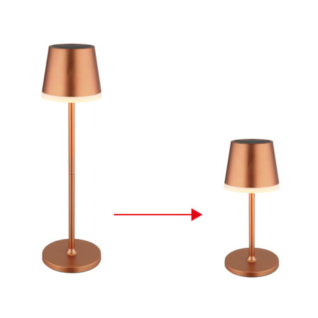 Solárne svietidlo, kov/plast metalíza vo farbe šampaňského, plast satinovaný, posuvný spínač, batéri 8