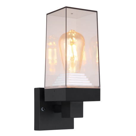 Vonkajšie svietidlo hliník, číry plast, IP44, ŠxV: 110x290mm, H: 140mm, bez žiarovky 1x E27 40W 230V