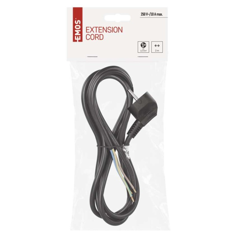 Flexo šnúra PVC 3× 1,0mm2, 2m, čierna 1