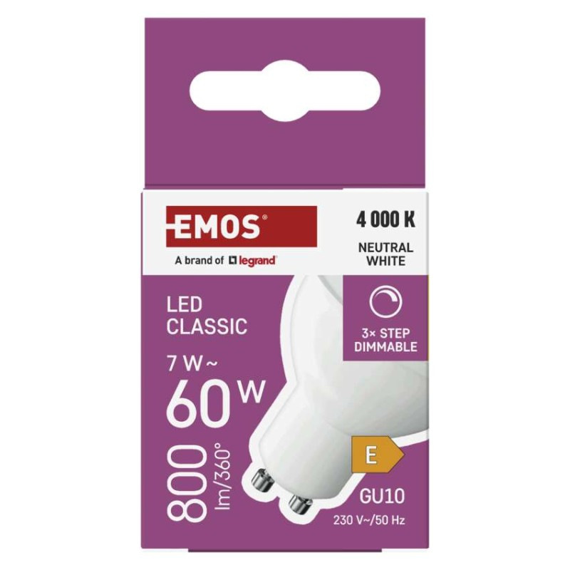 LED žiarovka Classic MR16 / GU10 / 7 W (60 W) / 800 lm / neutrálna biela / stmievateľné 4