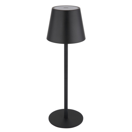 Stolová lampa, kov/plast čierny/biely, dotyk. zap/vyp/stmievanie, USB-A 2.0 - USB-C; aku CR18650 180 6
