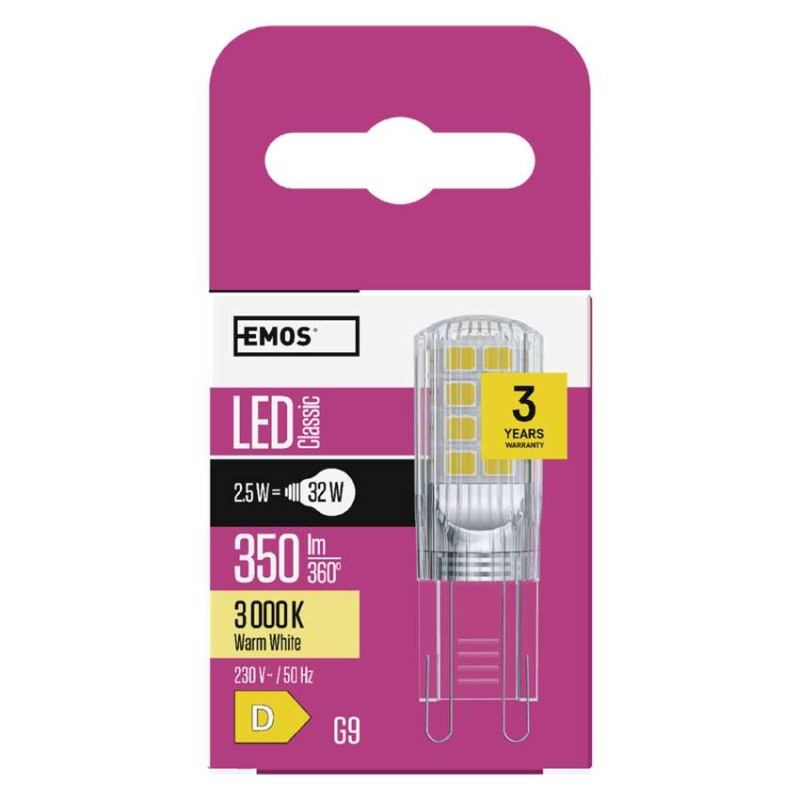 LED žiarovka Classic JC / G9 / 2,5 W (32 W) / 350 lm / teplá biela 5