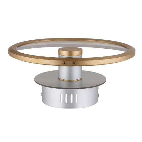 Nástenné svietidlo, hliník strieborný a zlatý, akryl číry, plast biely, akryl s ozdobným dierovaním, 6