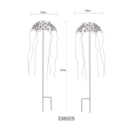 Solárne svietidlo, kov čierny matný, kov medenej farby, plast číry, vypínač, batéria AAA 300mAh 1,2V 6