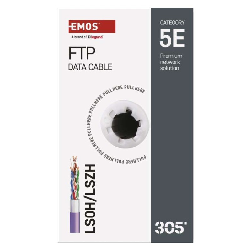 Datový kábel FTP CAT 5E LSZH, 305m 5