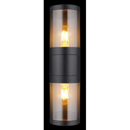 Vonkajšie svietidlo nerezová oceľ čierna matná, plast dymovej farby, smer svetla: hore a dole, IP44, 13