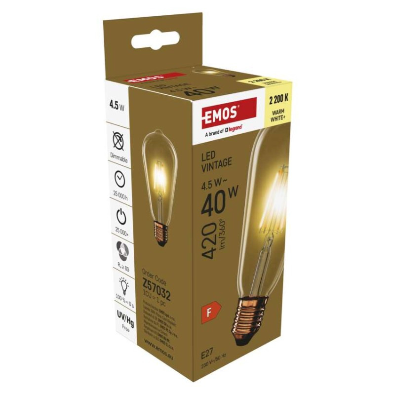 LED žiarovka Vintage ST64 / E27 / 4,5 W (40 W) / 420 lm / Teplá biela 9