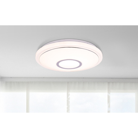 Stropné svietidlo, kov biely, akryl biely, chróm, trblietavý efekt, kompatibilné s Google Assistant 1