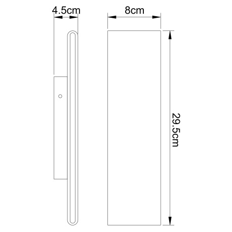 Nástenné svietidlo, kov vo farbe imitujúcej drevo, akryl biely, svieti hore a dole, vypínač, ŠxV: 29 18