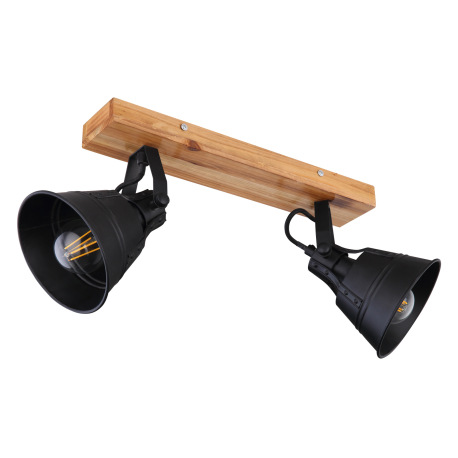 Nástenné svietidlo, drevo hnedé, kov čierny matný, zlatý, drevo dubový vzhľad, ŠxV: 140x380, H: 175, 2