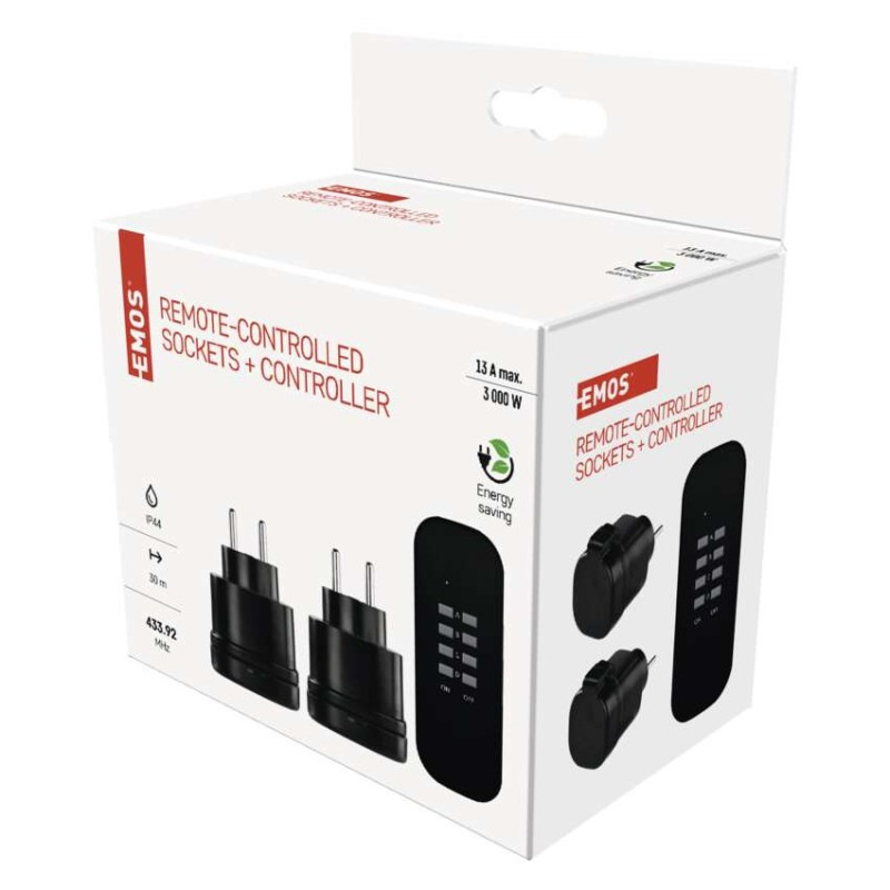 Diaľkovo ovládané zásuvky IP44, čierne 6