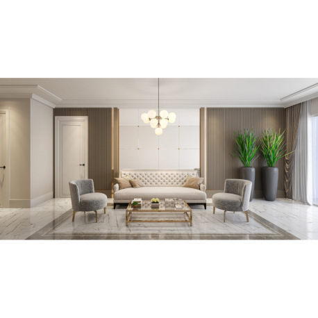 Stropné svietidlo, kov nikel, sklo biele, výškovo nastaviteľné, ø: 560 mm, V: 430 mm, bez žiaroviek 7