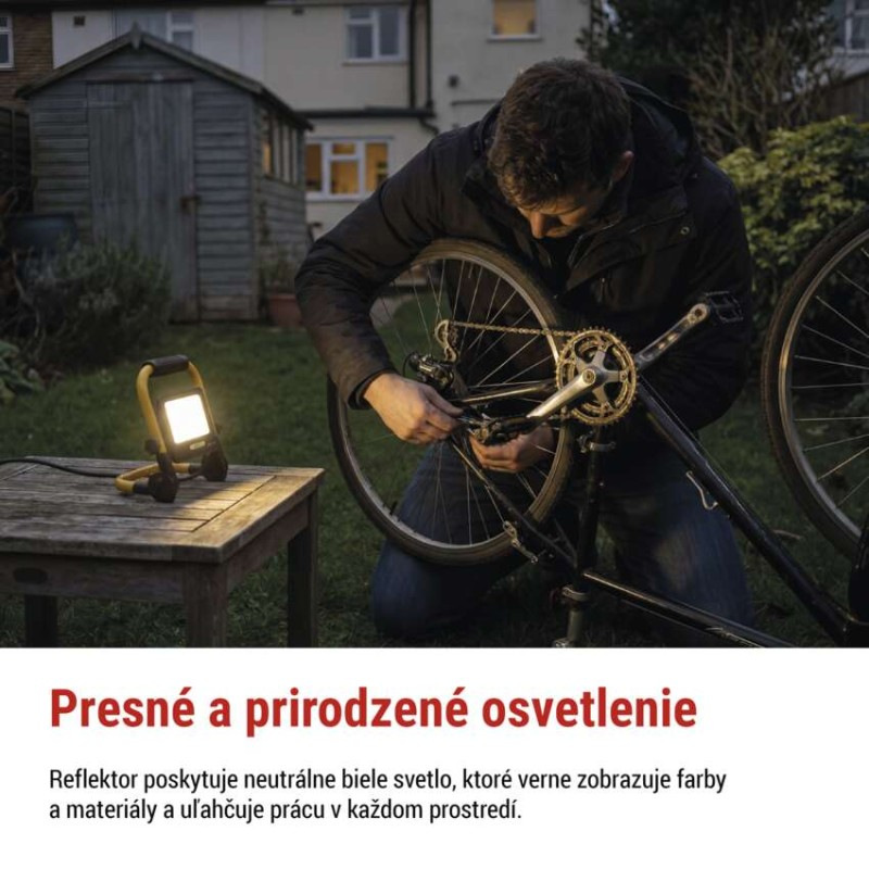 LED reflektor GLARO 30 W, žlto-čierny, IP65, 3000 lm, neutrálna biela 8
