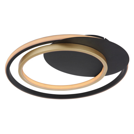 Stropné svietidlo, kov čierny, kov zlatý, akryl biely, pamäťová funkcia, nočné svetlo, stmievateľné, 8