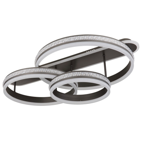 Stropné svietidlo, kov a hliník titánová farba, plastové krištále, akryl biely, stmievateľné, niekoľ 2