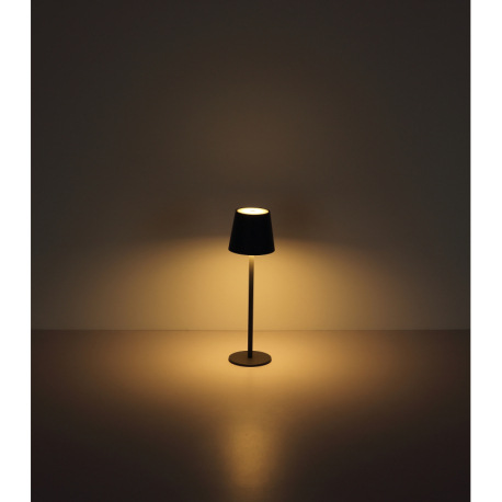 Stolová lampa, kov/plast čierny/biely, dotyk. zap/vyp/stmievanie, USB-A 2.0 - USB-C; aku CR18650 180 14