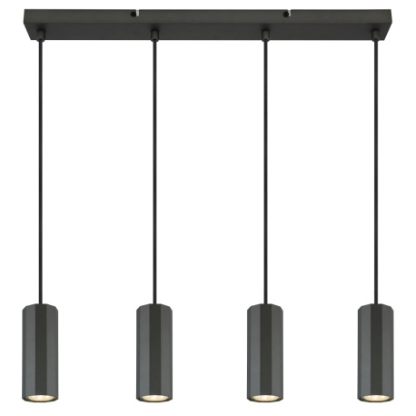 Závesné svietidlo, kov sivý, hliník sivý, kábel PVC čierny, výškovo nastaviteľné, DxŠxV: 610x60x1200 3