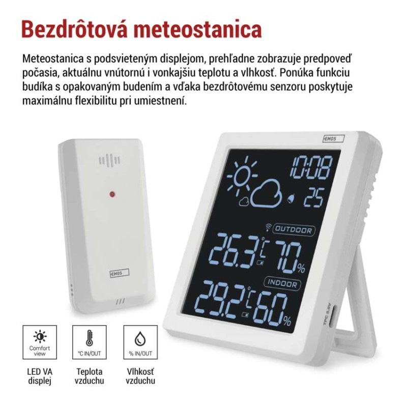 Domáca bezdrôtová meteostanica E8647W 3