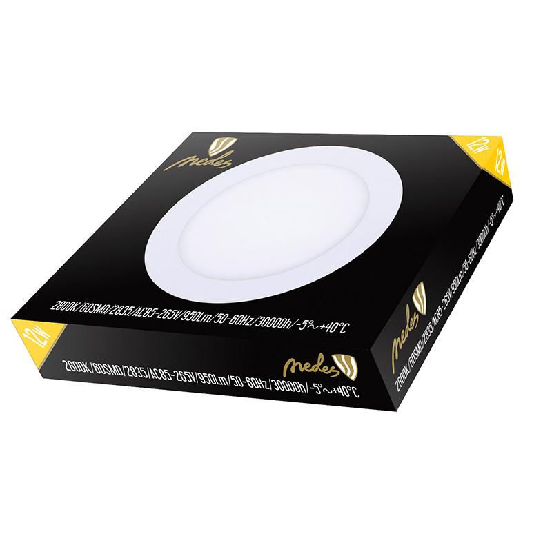 LED vsadený panel 12W / PR / SMD / 2800K / WH - LPL113 7
