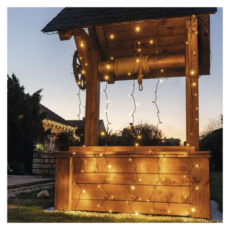 Standard LED spojovacia vianočná reťaz – záclona, 1x2 m, vonkajšia, teplá biela 3