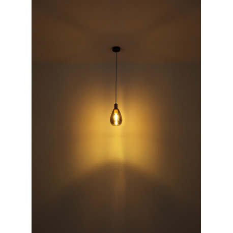 Stropné svietidlo, kov čierny, kov mosadz, dymové sklo, ø: 380mm, V:380mm, bez žiaroviek 3x E27, max 2