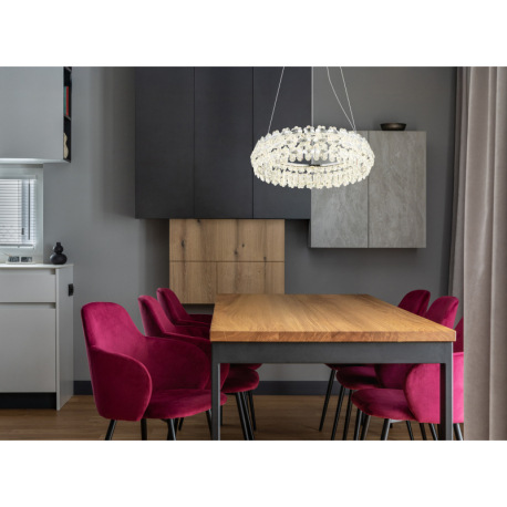 Závesné svietidlo, kov chróm, K9 Krištále priehľadné, ø: 600mm, V: 1500mm, vrátane LED 50W 230V, 621 11