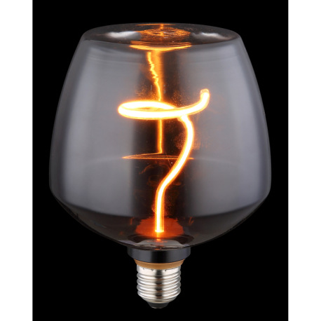 LED žiarovka, sklo dymovej farby, ø: 123 mm, V: 163 mm, 1xE27 LED 4W 230V, 140lm zdroj, 140lm výstup 5