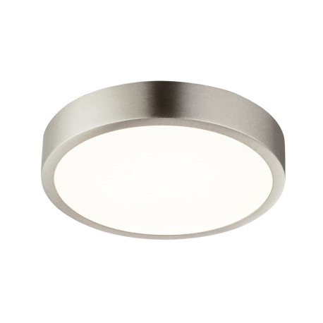 Stropné svietidlo, hliník matný nikel, akryl opálový, stmievateľné, D: 145, H: 26, vrátane 1xLED 15W