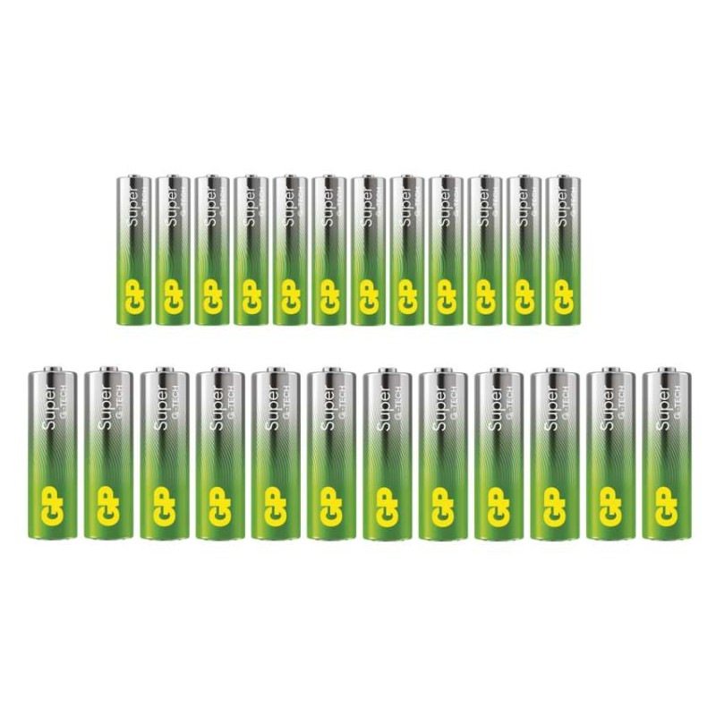 GP alkalická batéria SUPER AA 12 + AAA 12 + LED reťaz BL