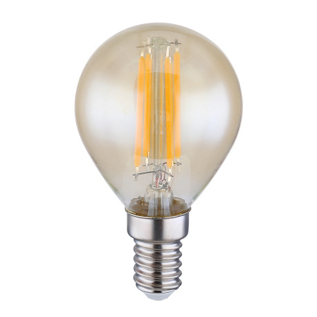 LED žiarovka sklenená jantárová, ø: 45mm, V: 78mm, 1x E14 ILLU 4W 230V, 350lm zdroj, 350lm výstup, 2 4