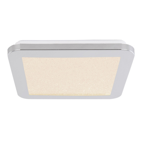 Stropné svietidlo, chróm, plast satinovaný, akrylové priehľadné krištále, zmena farby svetla pomocou 2