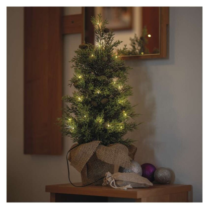 LED stromček, 50 cm, vonkajšia aj vnútorná, teplá biela, časovač 4