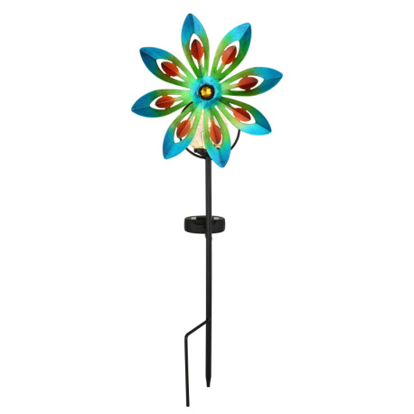 Solárne svietidlo, kov multicolor, medená farba, kov čierny matný, číra sklenená guľa, žlté sklenené 4