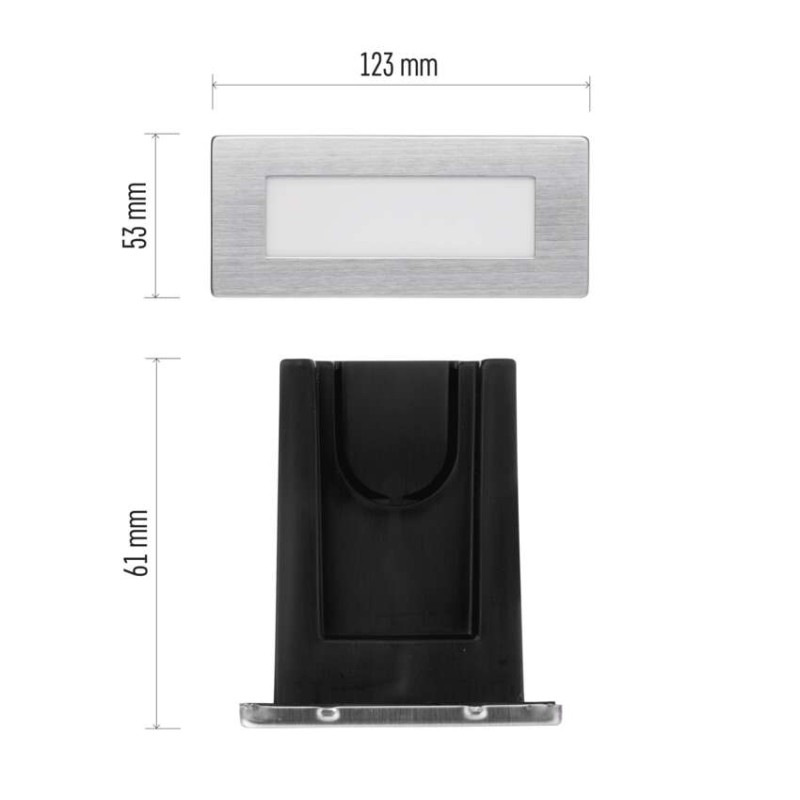 LED orientačné vstavané svietidlo AMAL 123×53, 1,5W tep. b.,IP65 11