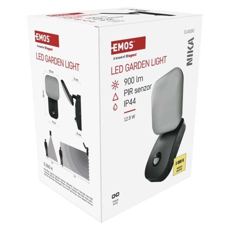 LED záhradné nástenné svietidlo NIKA, senzor súmraku, 12 x 12 x 20 cm, 12,8 W, teplá biela 14