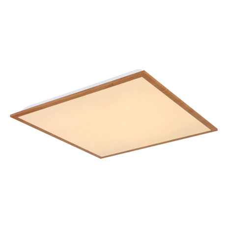 Stropné svietidlo, hliník, imitácia dreva, plast opál, DxŠxV: 450x450x65, vrátane 1xLED 24W 230V, 21