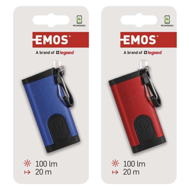 Nabíjacia mini LED baterka - prívesok na kľúče, 100 lm, 12 ks, display box 7