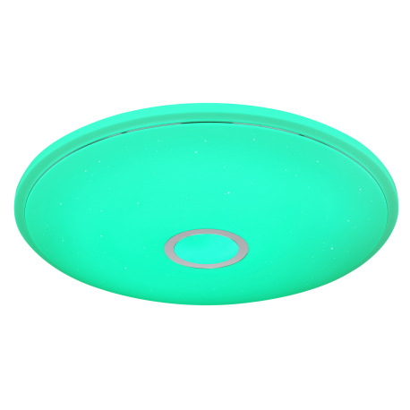 Stropné svietidlo, kov biely, akryl biely, chróm, kompatibilné s Google Assistant a Alexa, časovač, 8