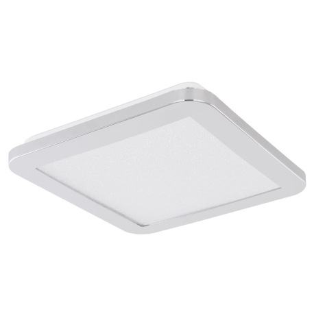 Stropné svietidlo, chróm, plast satinovaný, akrylové priehľadné krištále, zmena farby svetla pomocou 8