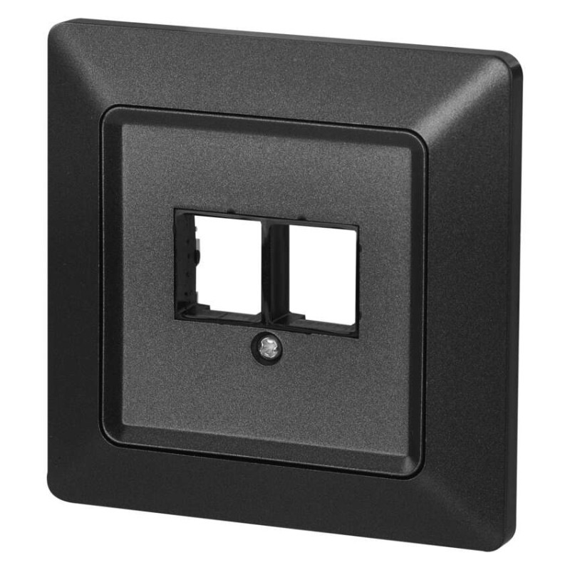 Kryt dátovej zásuvky 2xRJ45, antracit 2